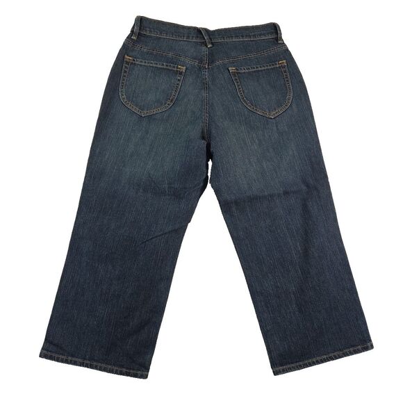 Old Navy At Waist Cropped Capri Jeans Women's size 8 Stretch Peddle Pushers - Picture 2 of 10